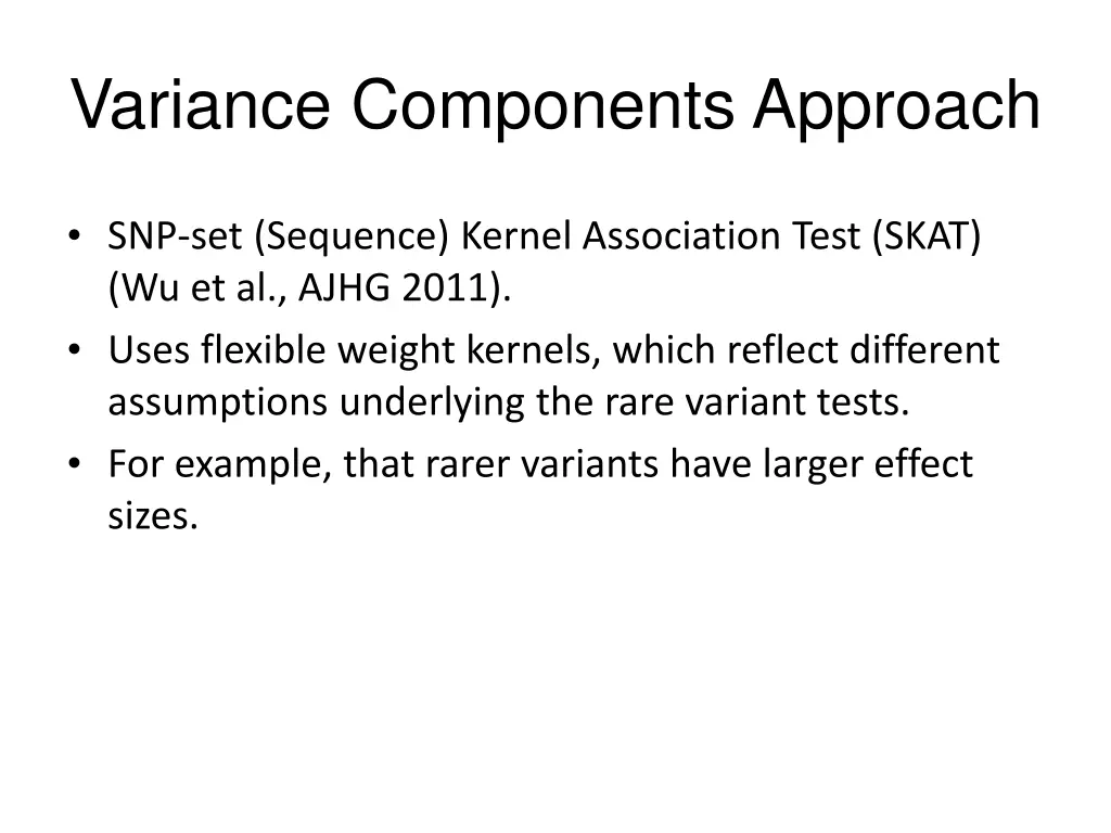 variance components approach