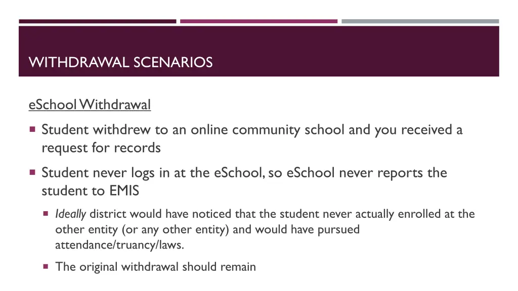 withdrawal scenarios