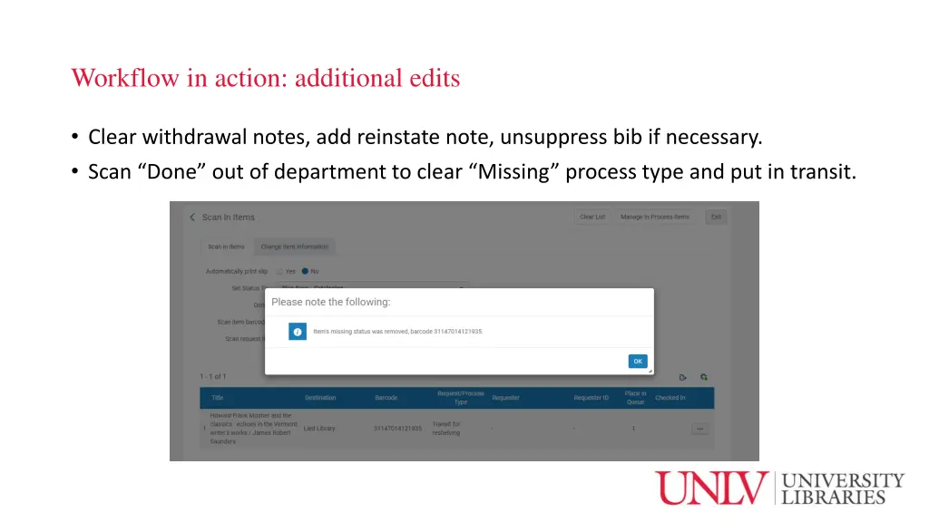 workflow in action additional edits