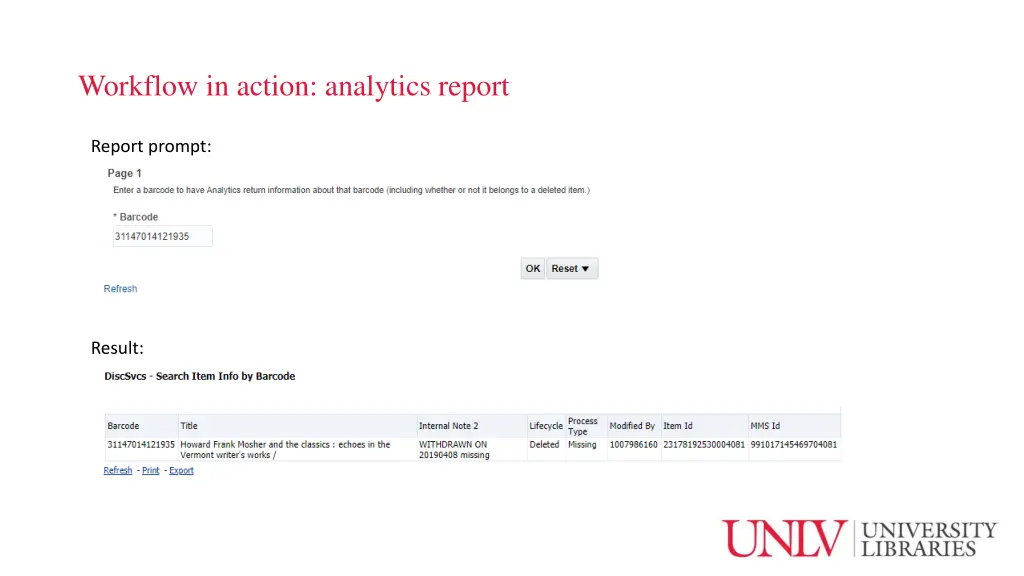 workflow in action analytics report