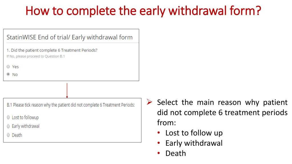 how to complete the how to complete the early