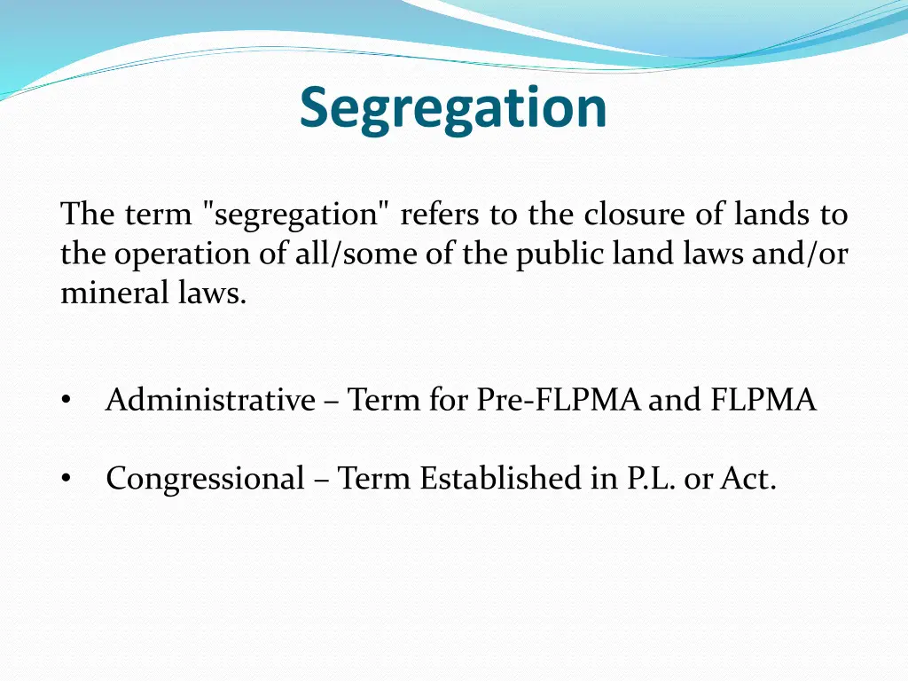 segregation