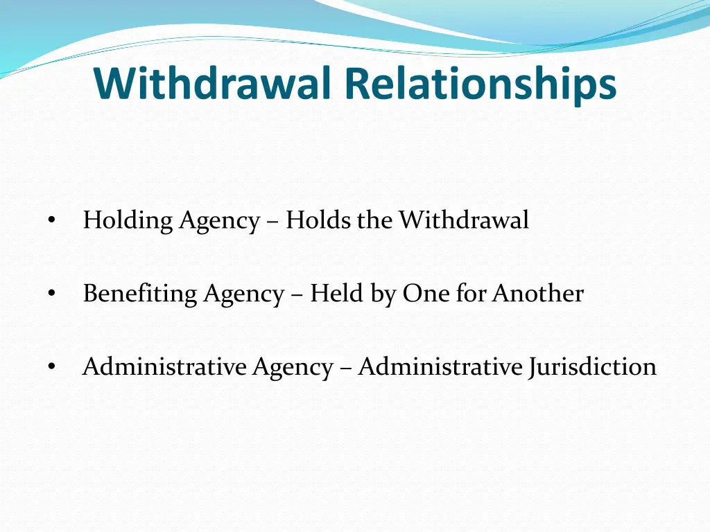 withdrawal relationships