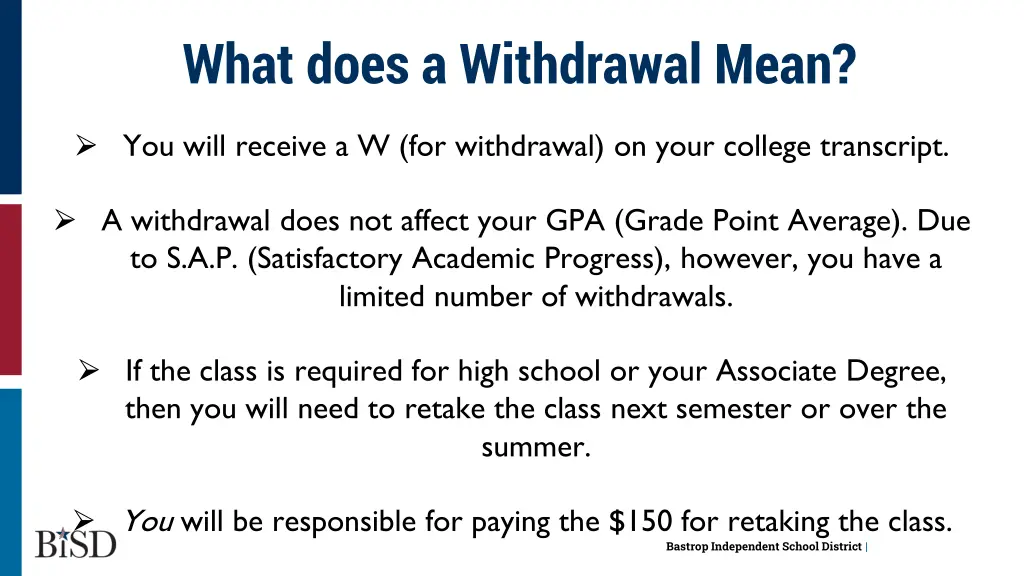 what does a withdrawal mean