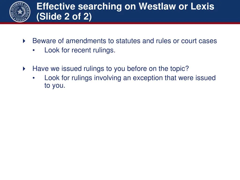 effective searching on westlaw or lexis slide 1