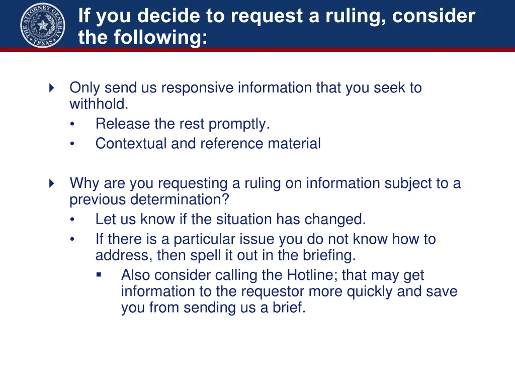 if you decide to request a ruling consider