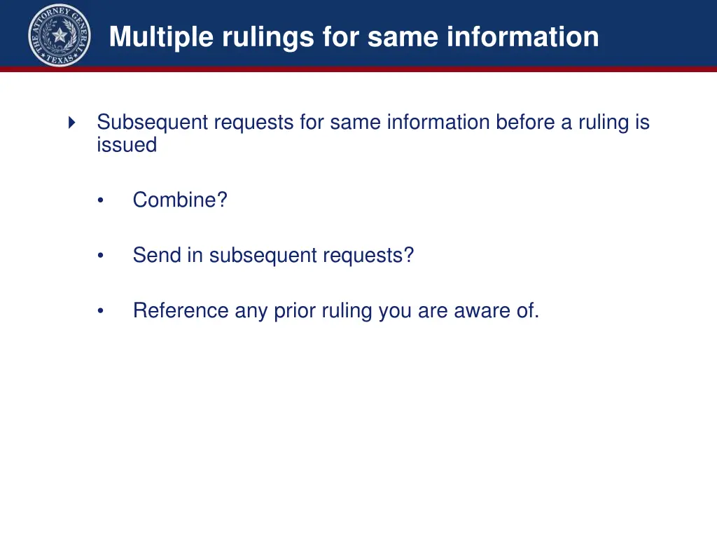 multiple rulings for same information