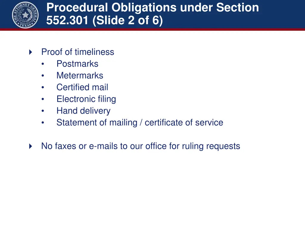 procedural obligations under section 1