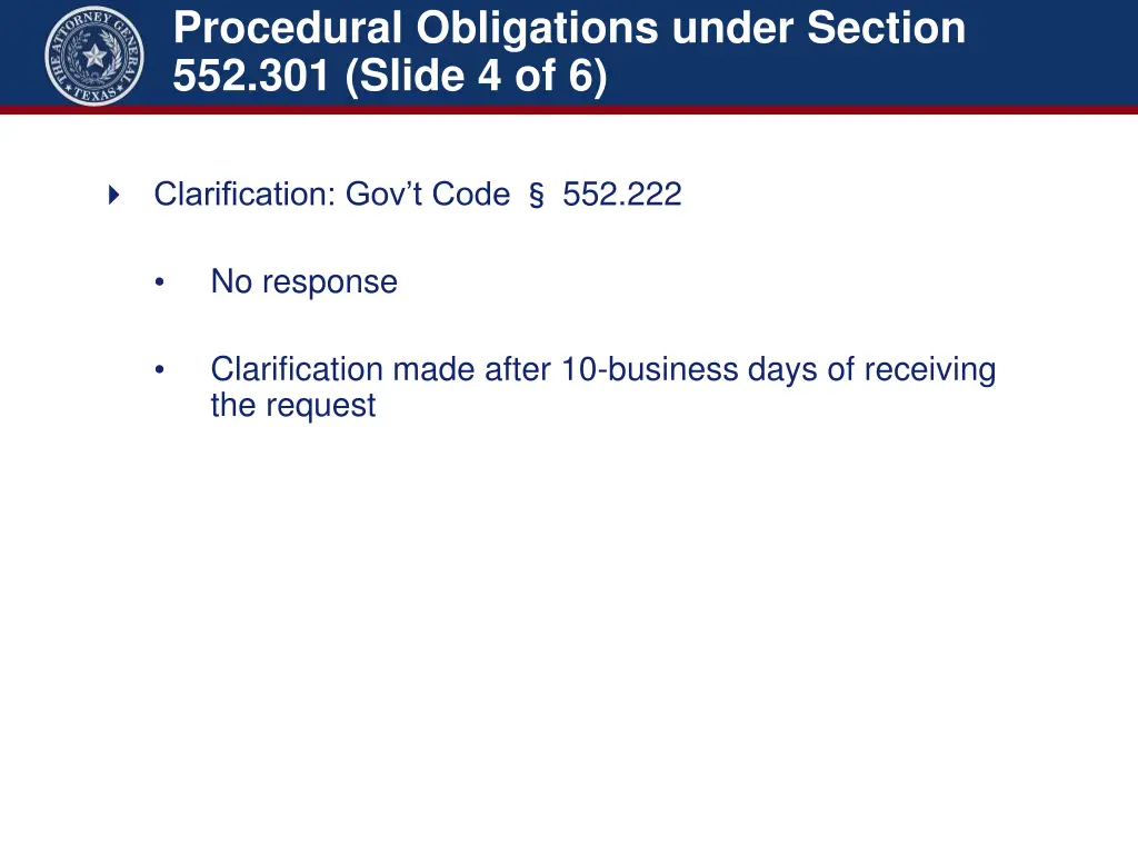 procedural obligations under section 3