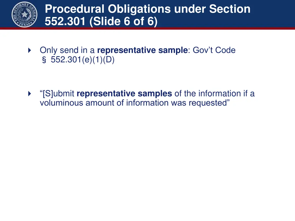 procedural obligations under section 5