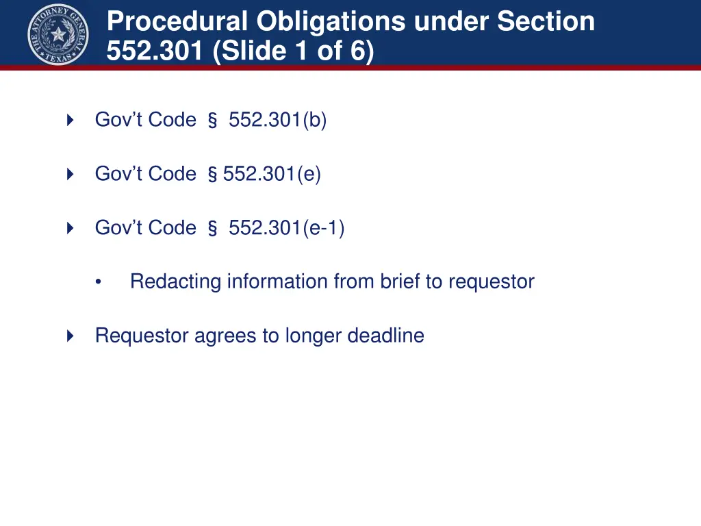 procedural obligations under section