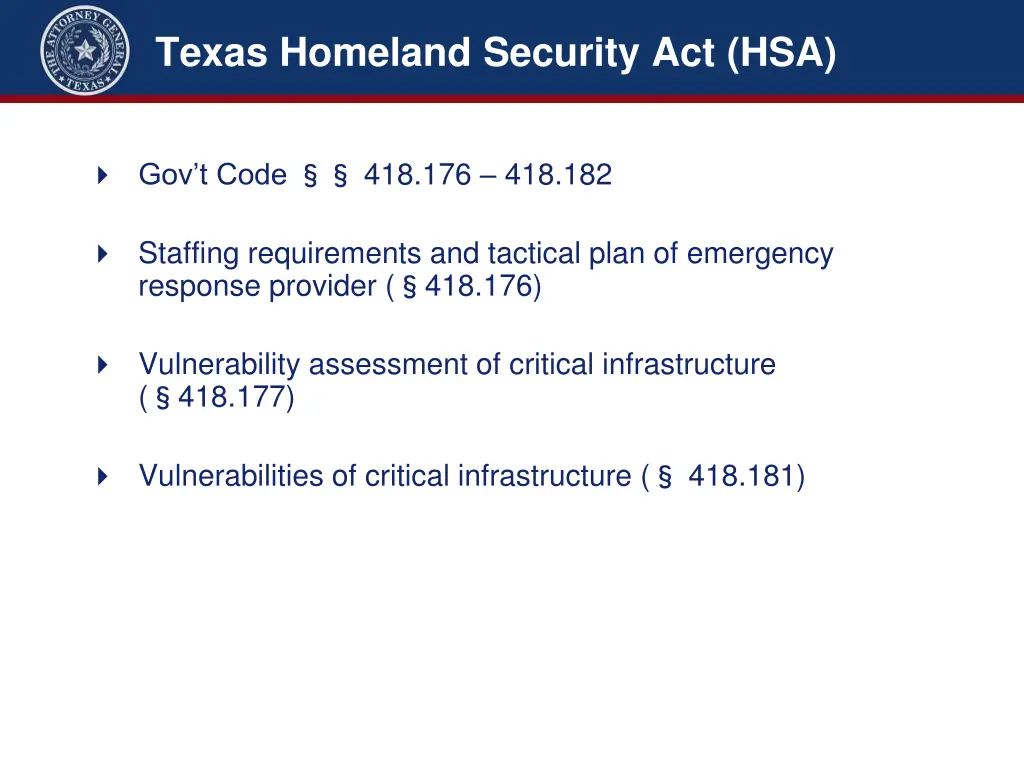 texas homeland security act hsa