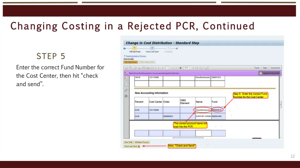 changing costing in a rejected pcr continued 3