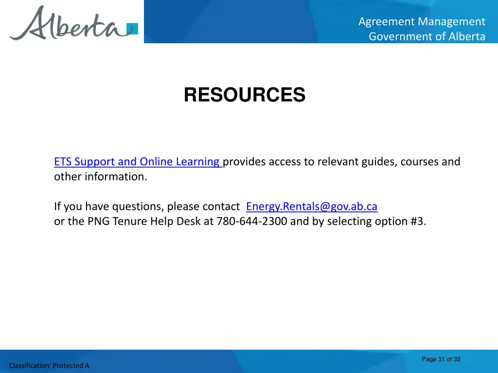 agreement management government of alberta 30