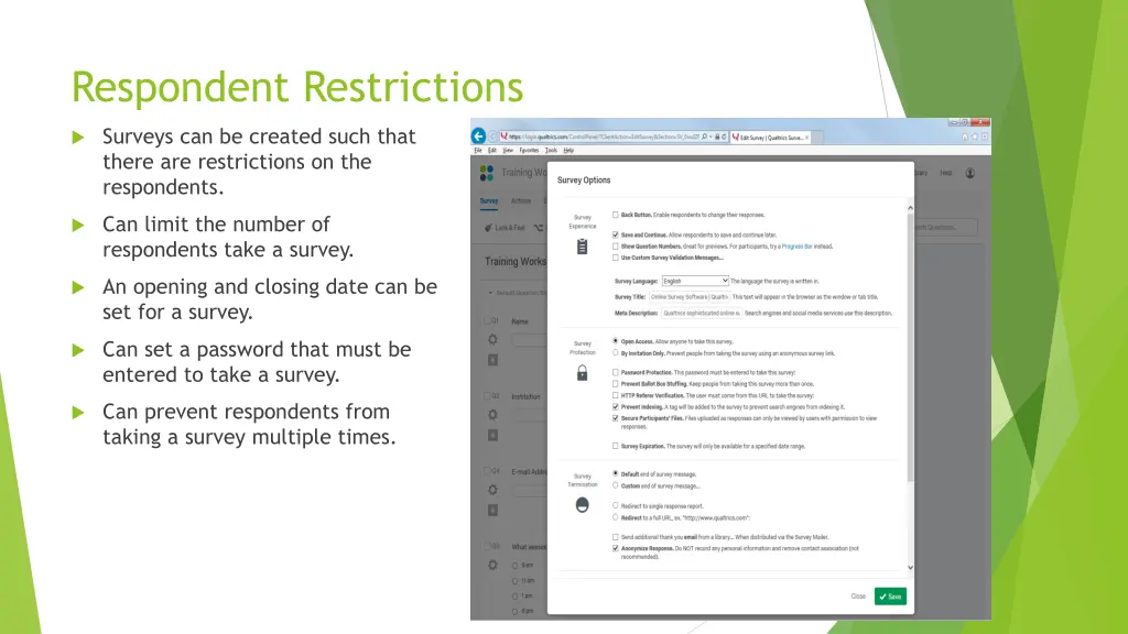 respondent restrictions