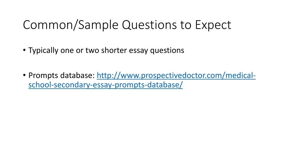 common sample questions to expect