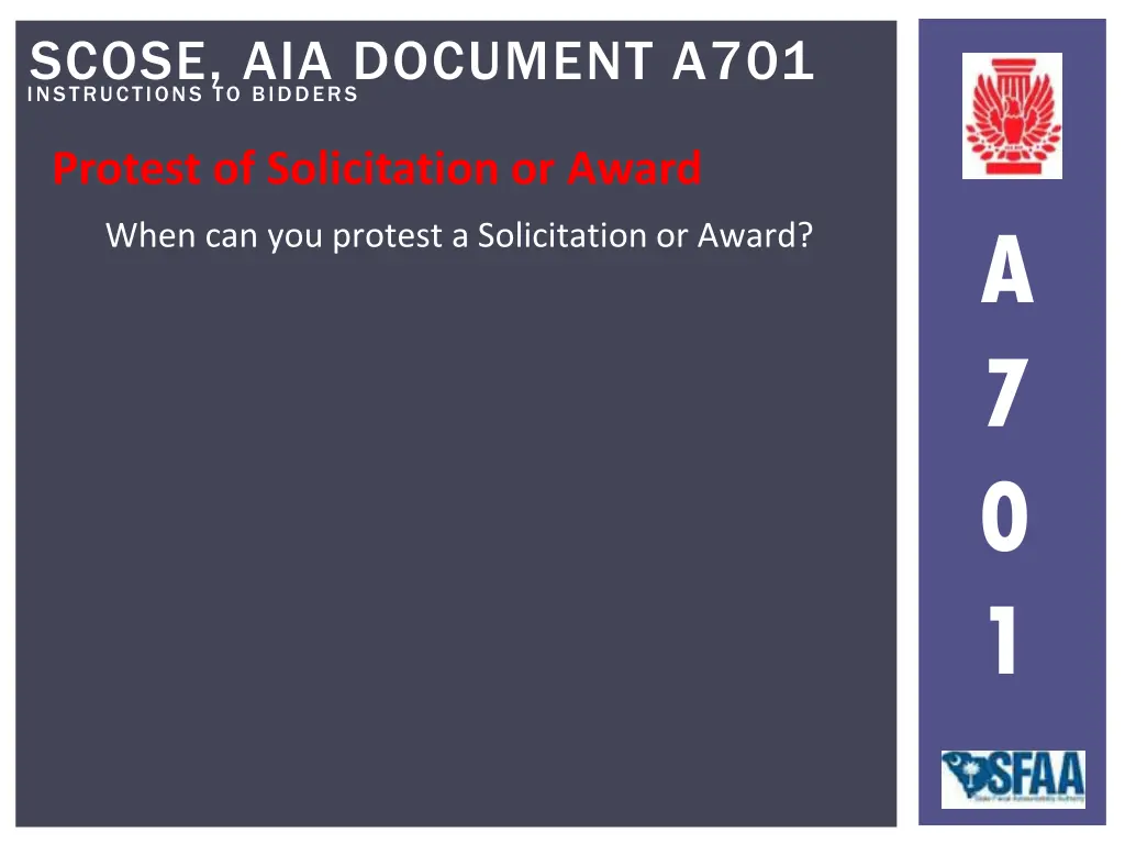 instructions to bidders scose aia document a701 29