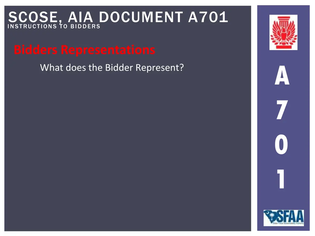 instructions to bidders scose aia document a701 5