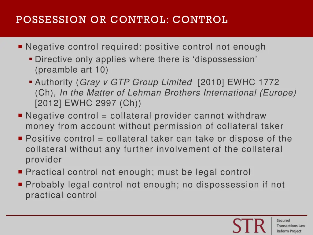 possession or control control