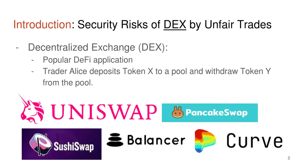 introduction security risks of dex by unfair