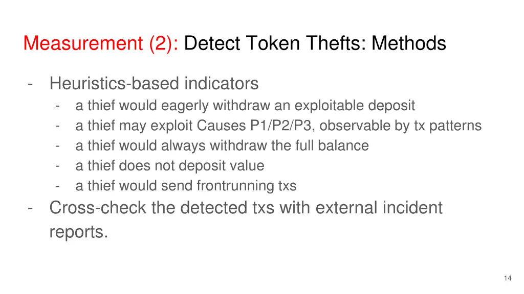 measurement 2 detect token thefts methods