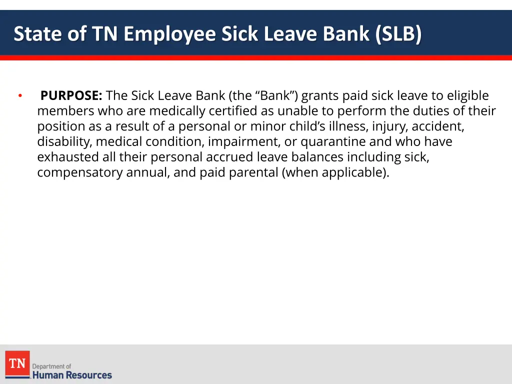 state of tn employee sick leave bank slb