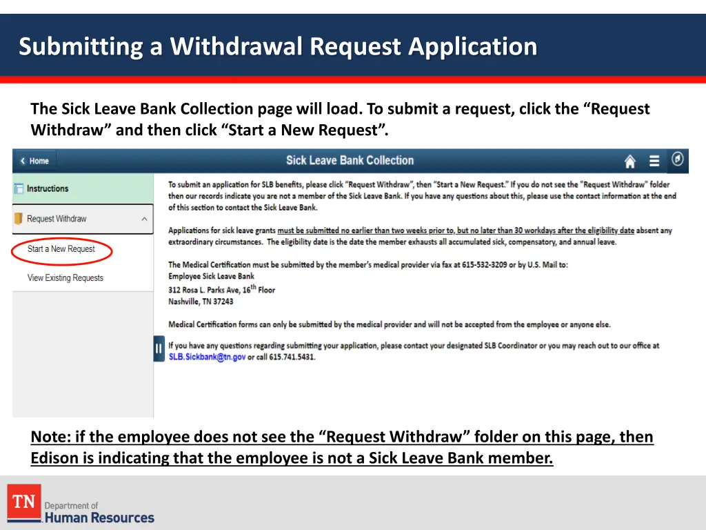 submitting a withdrawal request application 2