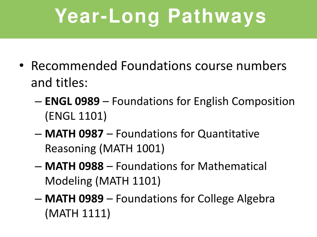 year long pathways 2