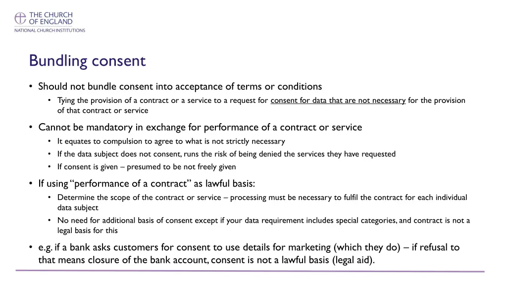 bundling consent