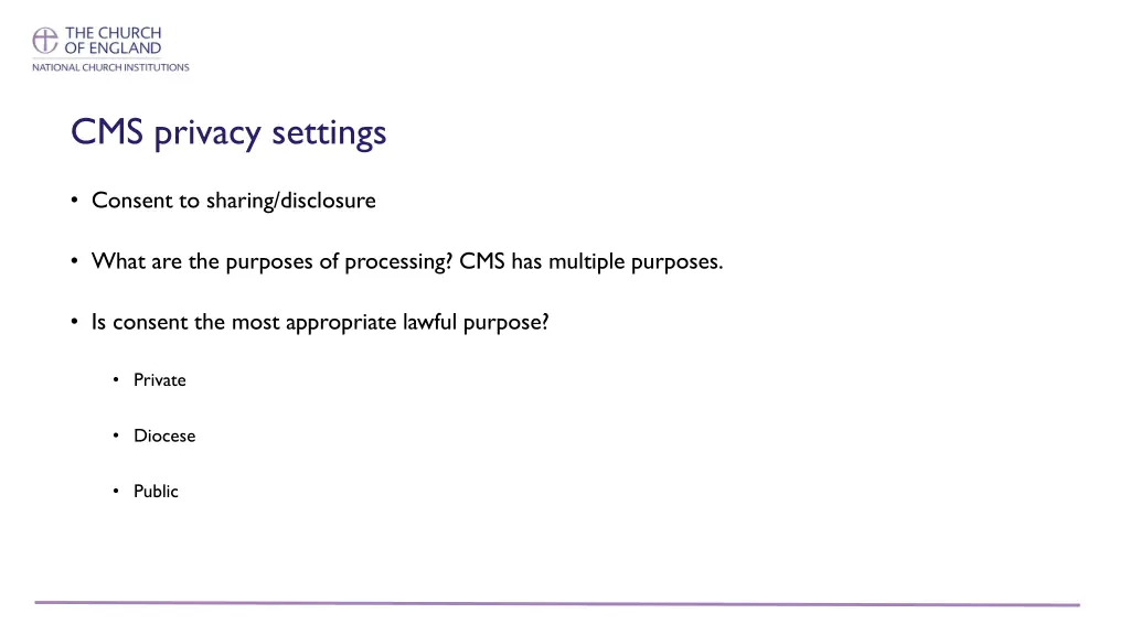 cms privacy settings