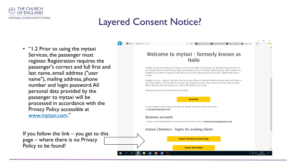 layered consent notice