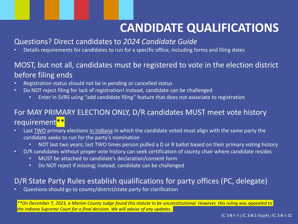 candidate qualifications