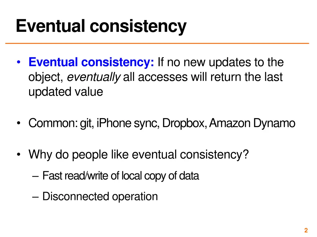 eventual consistency