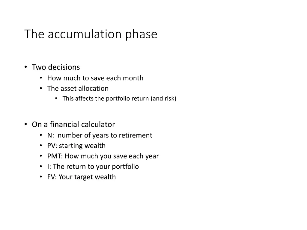 the accumulation phase