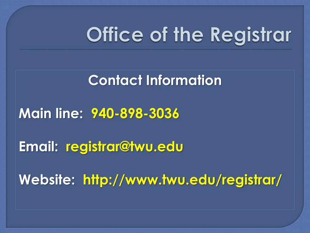 contact information