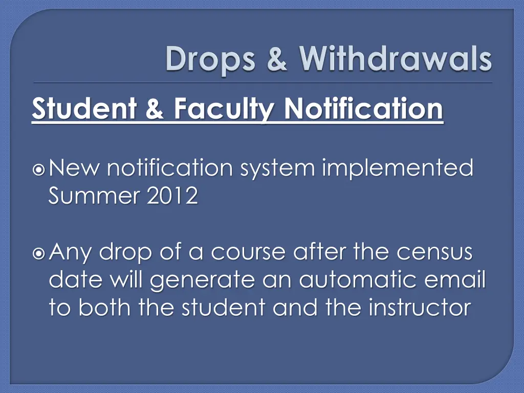 student faculty notification