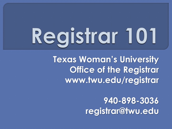 texas woman s university office of the registrar