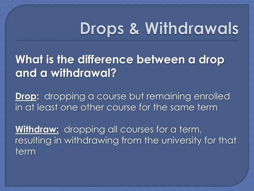 what is the difference between a drop