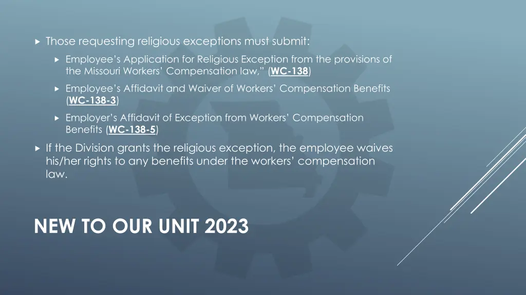 those requesting religious exceptions must submit