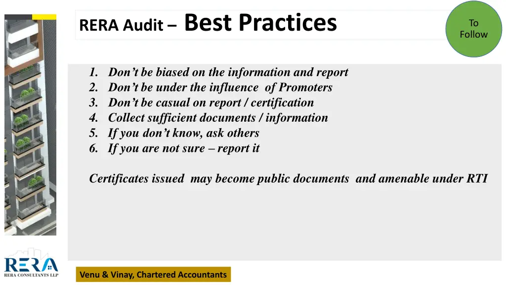 rera audit best practices