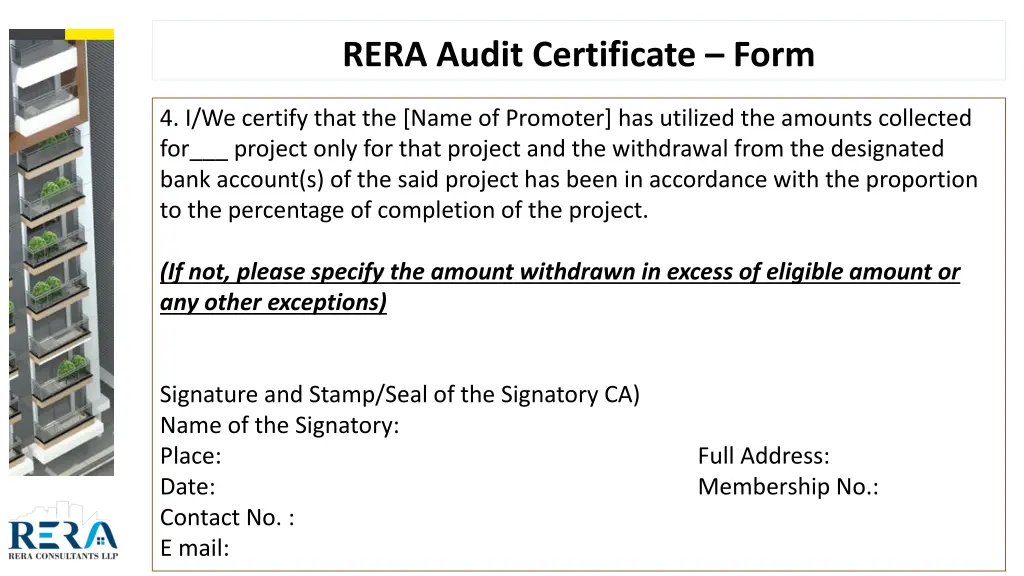 rera audit certificate form 2