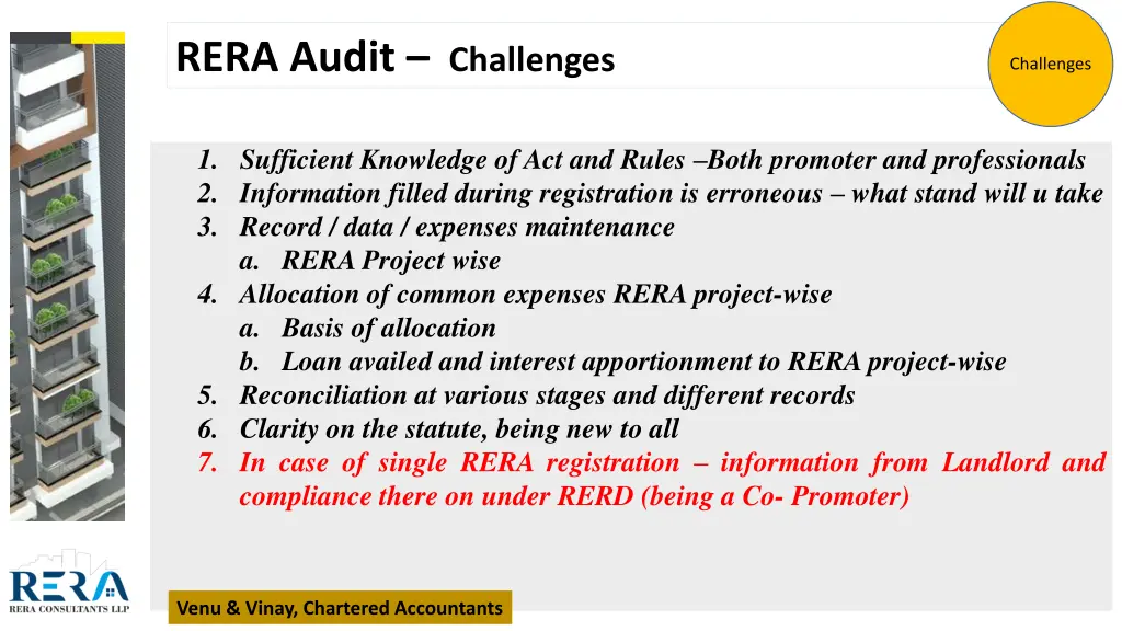 rera audit challenges