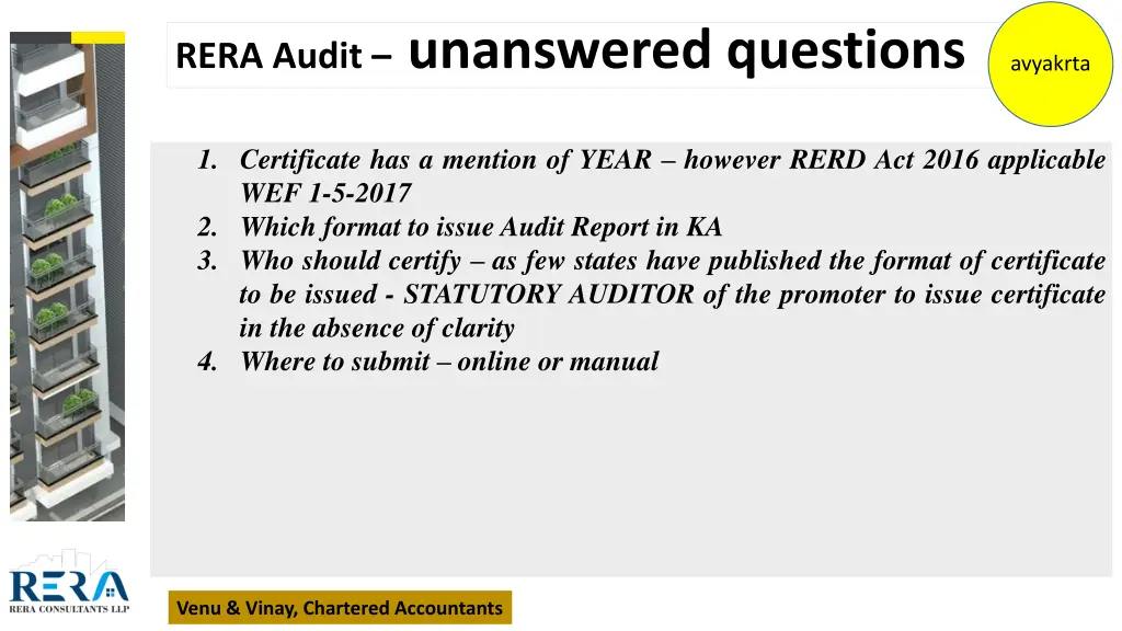 rera audit unanswered questions