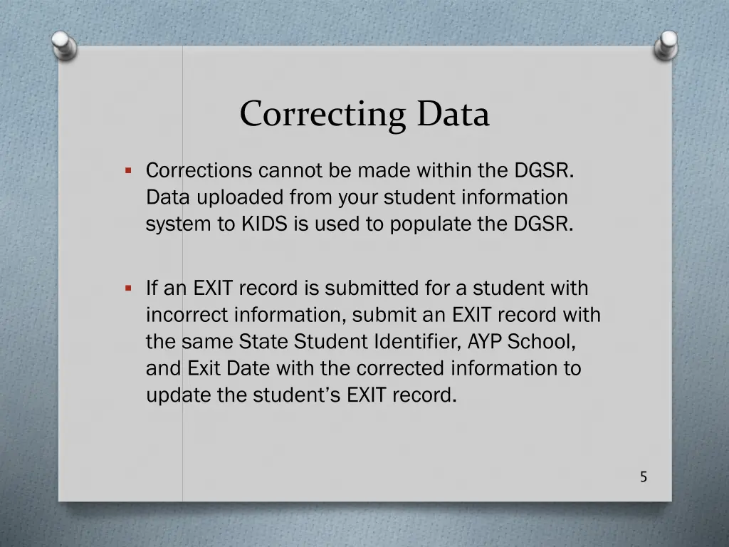 correcting data