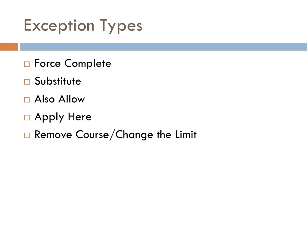 exception types