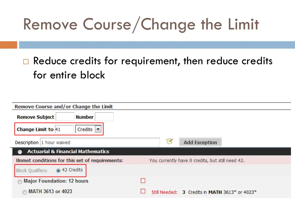 remove course change the limit 2