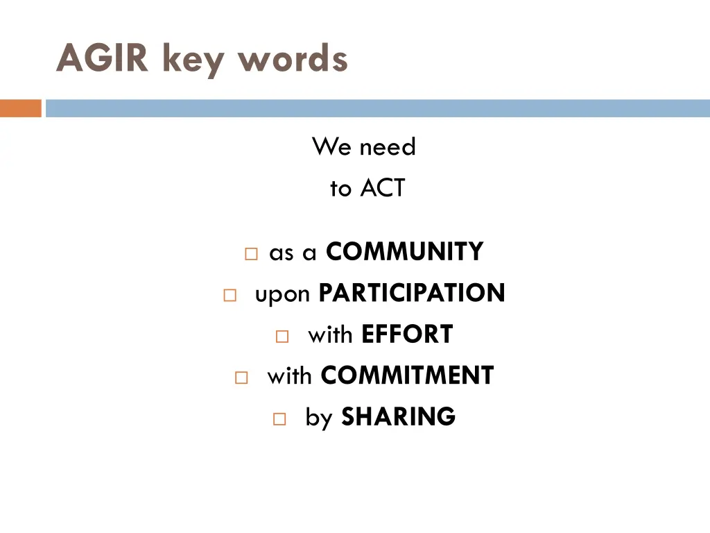 agir key words