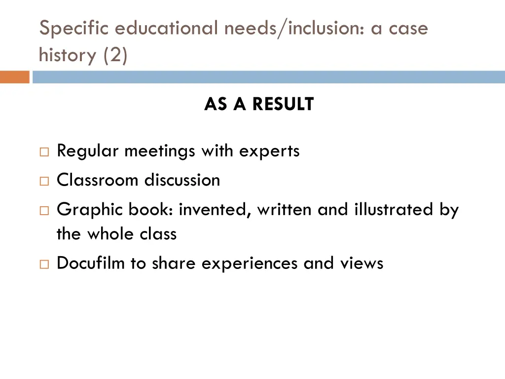 specific educational needs inclusion a case 1