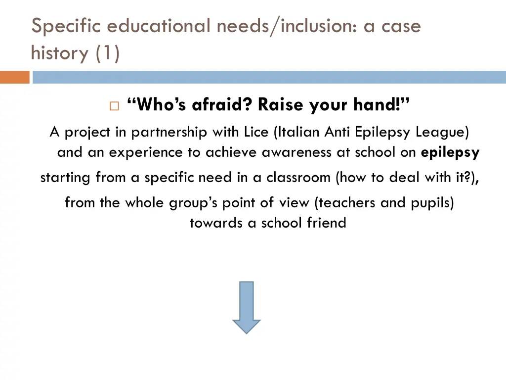 specific educational needs inclusion a case