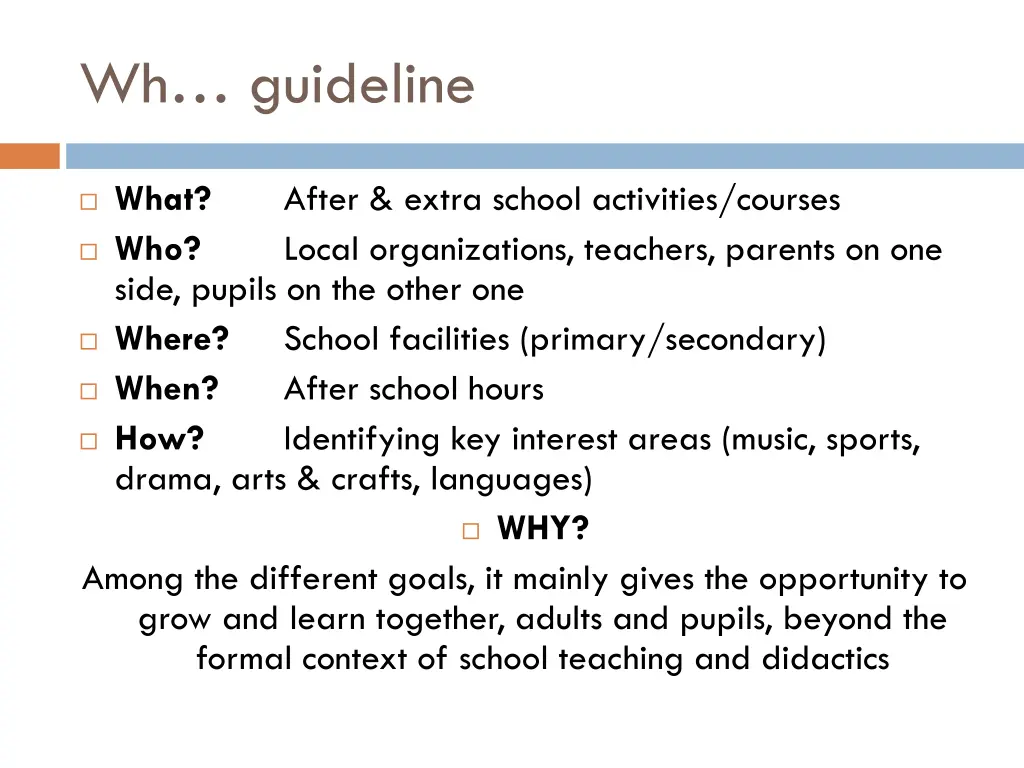 wh guideline